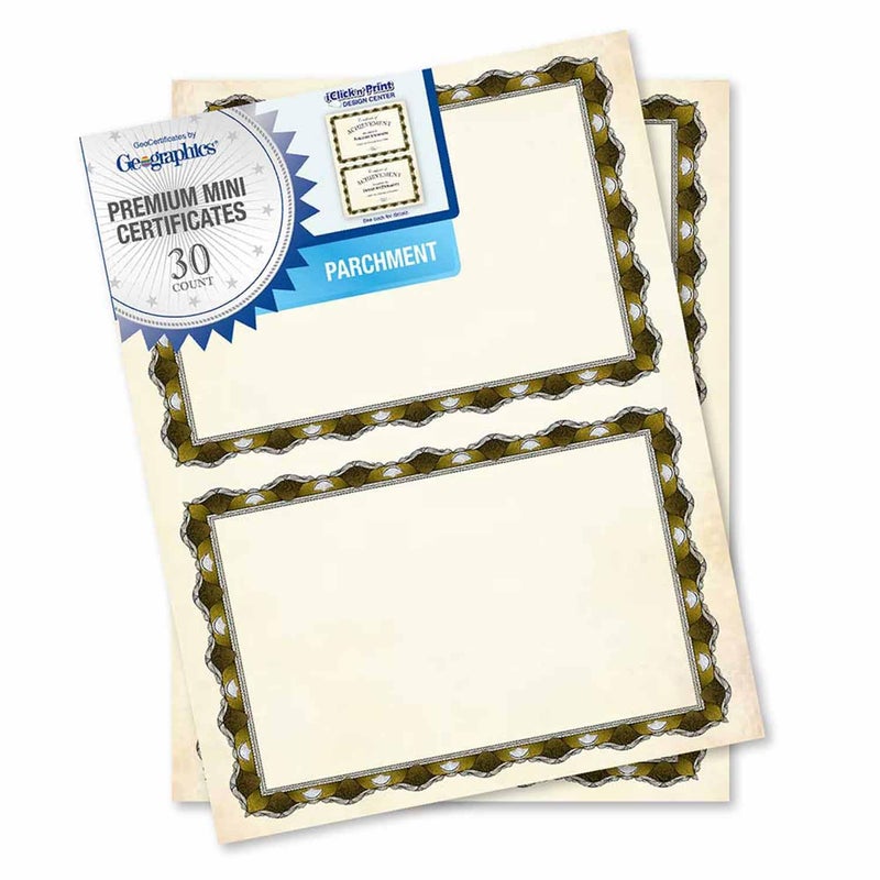 Geographics Mini Parchment Certificates, 5-1/2" x 8-1/2", Crown Gold, Pack Of 30 - Image 2